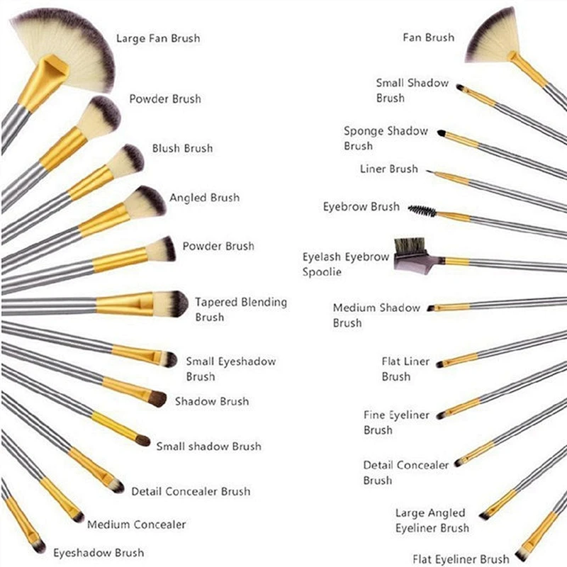 Customized Logo 18pcs Makeup Brush Set With Cosmetics Makeup Bag
