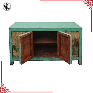 chinese antique solid wood pine painted furniture for stores