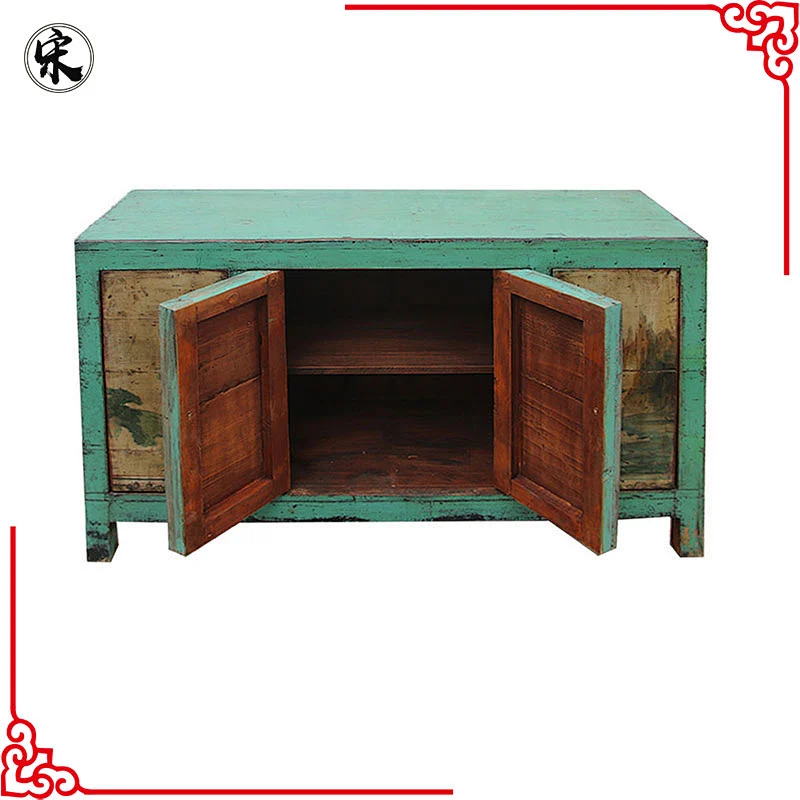 chinese antique solid wood pine painted furniture for stores