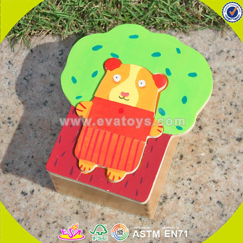 Wholesale cheap kids wooden puzzle toy simple style kids wooden puzzle toy toddler jigsaw bring fun W14D011