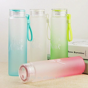 Guangzhou Manufactory Borosilicate Glass Mug Color Portable Style Scrub Glass Water Bottle for Girls