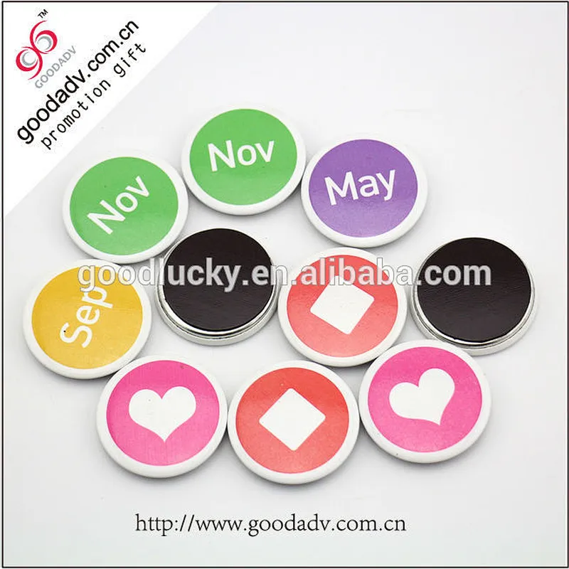 Cute mini metal magnetic sticker for fridge / round tin magnet