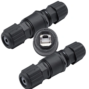 Male to Female RJ45 8 PIN Panel Mount IP68 Waterproof Connector