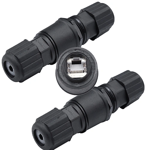 Male to Female RJ45 8 PIN Panel Mount IP68 Waterproof Connector