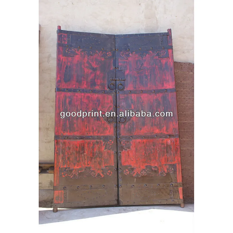 Chinese Antique Natural Shanxi Recycle Elm Wood Folding Doors with frame