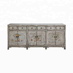 chinese oriental old shabby chic painted buffet sideboard furniture