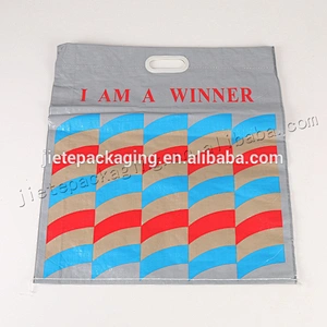 Customized fashion design printing plastic pp woven document bag with handle for shopping and market