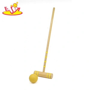 Premium garden 6 playe wooden kids croquet set for outdoor W01D018
