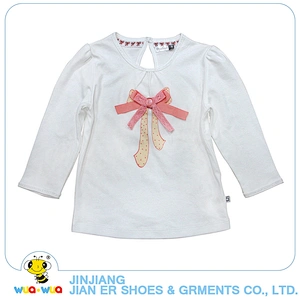 Customized size simple style 100%cotton baby girl t-shirt