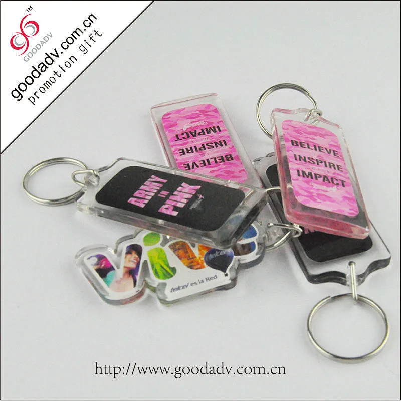 Custom plastic Christmas ornaments Acrylic photo frame keychain