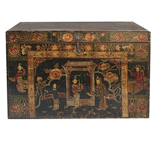 2016 chinese antique furniture Beijing & reproduction painted trunk box