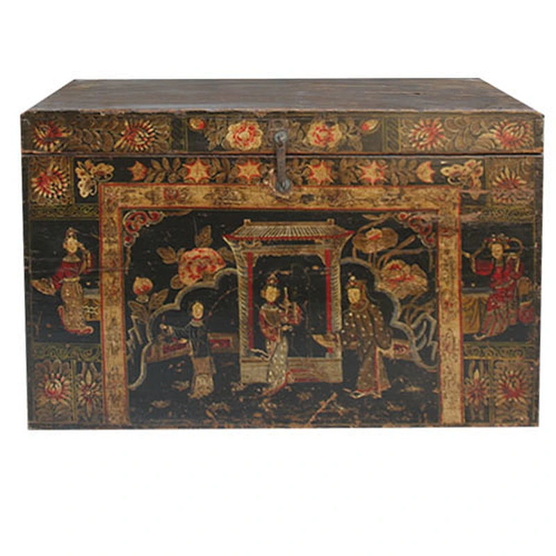 2016 chinese antique furniture Beijing & reproduction painted trunk box