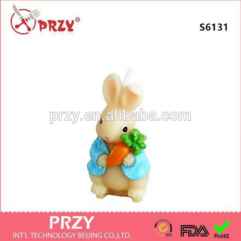 Rabbit with Carrot Silicone candle mold handmade molds for soap