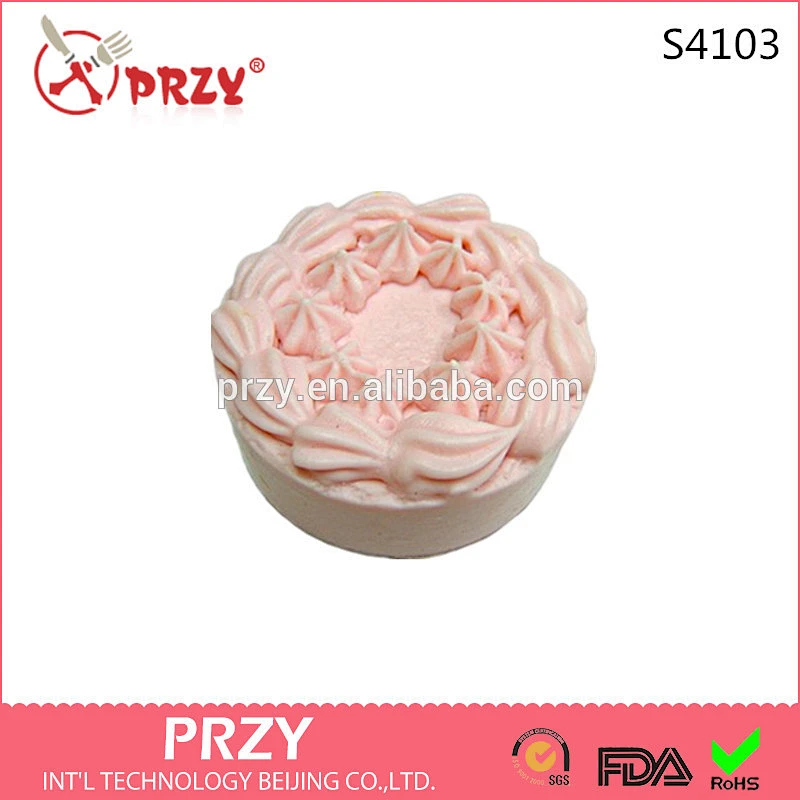 S4103 PRZY Cup Cake with Rose Icing - 3D Silicone Soap/plaster/clay/candle Mold