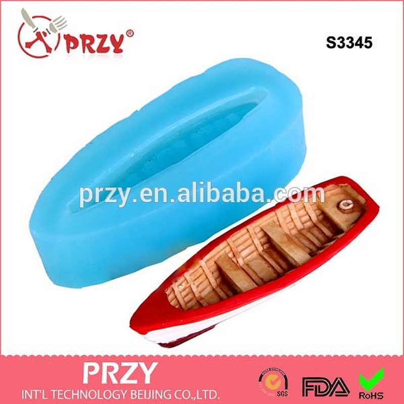 S3345 3D ship silicone molds 3d boat shape handmade dorative mold funny shape molds
