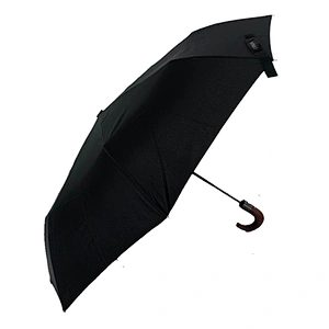 Wholesale summer fashion Glass fiber umbrella stand wood umbrella head polyester 3 fold umbrella