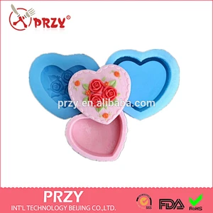 S4049 Heart-shaped solid silicone mold soap box handmade soap gift box chocolate mold