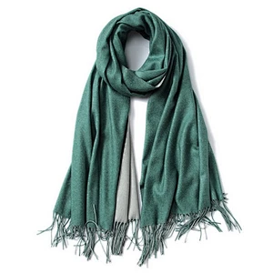 Lady Winter Long cashmere digital print silk wool scarf