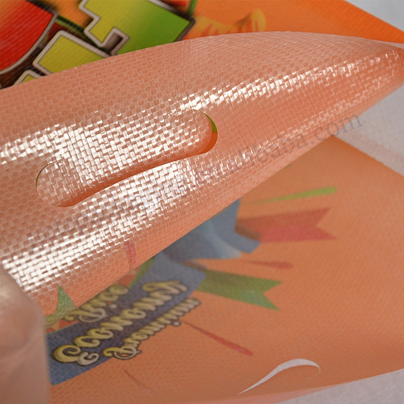 China supplier customized 10kg plastic rice packing bag with D handle