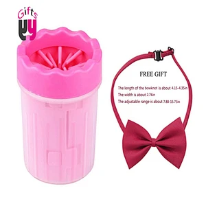 Dog Foot Paw Cleaner Cup 6 Inch Portable Pet Foot Paw Washer Cup Soft Paw Cleaning Brush Cup for Medium Dogs