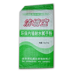 pp woven moistureproof wall putty bag/sacks,25kg cement bag block bottom valve bag