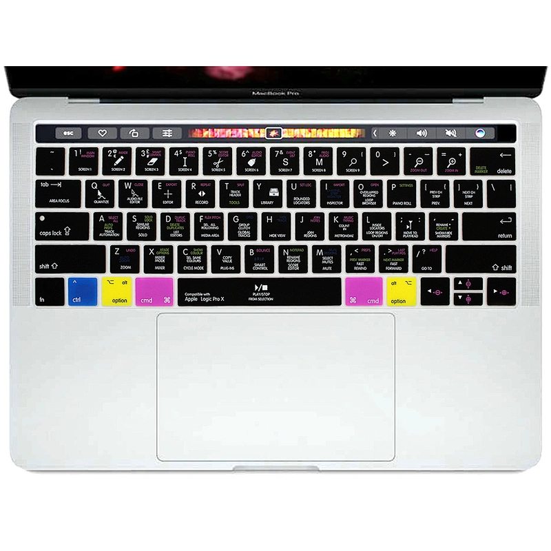 shenzhen Wholesale logic pro x hotkeys keyboard cover silicone keyboard Protective Film for macbook touch bar cover a1707a1706