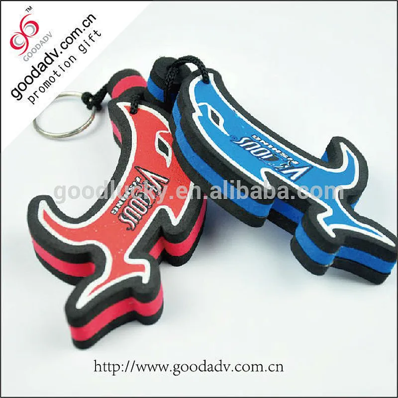 Hot selling advertising gift eva foam floating keychain with custom printed logo