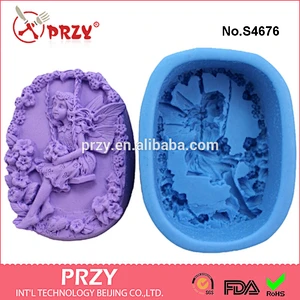 S4676 new fairy handmade soap moulds angel soap mold silicone rubber mold