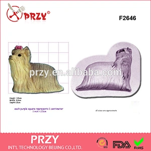 F2646 DOG; YORKSHIRE TERRIER Craft Sugarcraft Wax Resin Sculpey Silicone Mould Mold