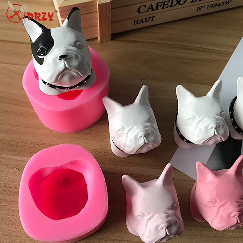 French Bulldog Silicone Mold 3d silicone animal mold food grade silicone soap mold