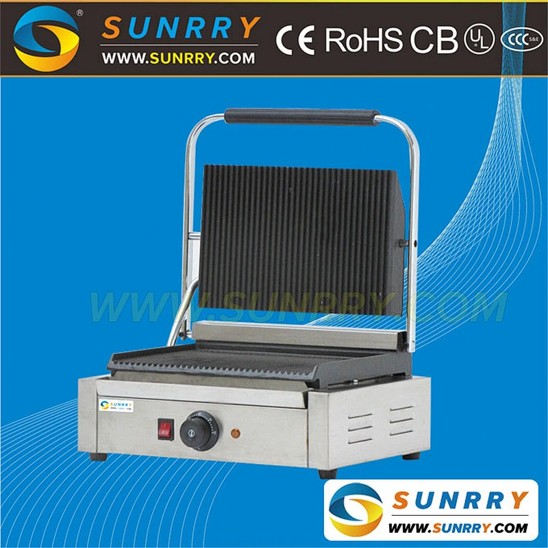 Electric stainless steel contact panini grill machine maker (SUNRRY SY-GR62B)