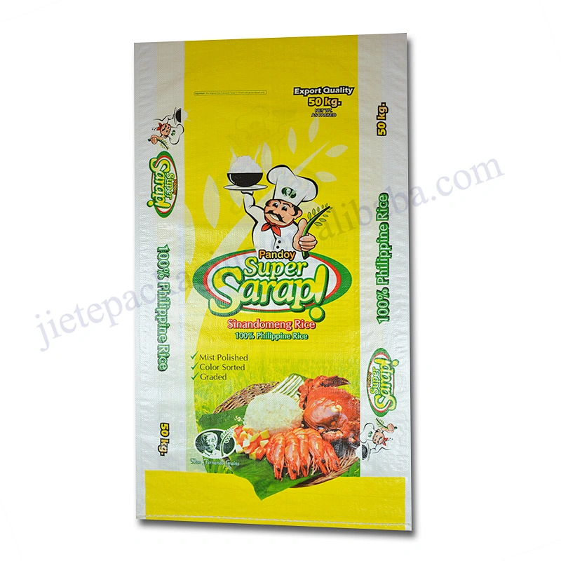 Bopp laminated pp woven rice packing bag sack 50kg agriculture use for export