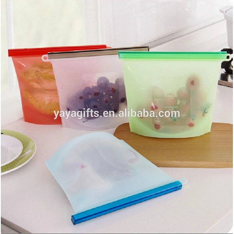 Refrigerated Cooler Reusable Silicone Food Bag, Preservation Storage Container Airtight Seal Cooking Bag