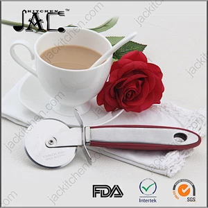 Stainless Steel Wheel Pizza Cutter with Soft Touch Coloured Body
