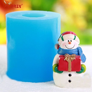 3d snowman with gift box silicone soap molds DIY cake decoration mold PRZY silicone molds for soap