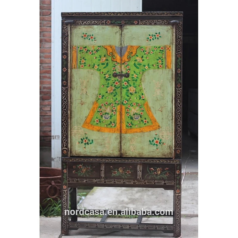 Chinese antique furniture recycled wooden clothes cabinet