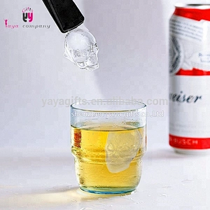 4pcs BPA Free 3D Skull Ball Silicone Ice Cube Tray With Lid