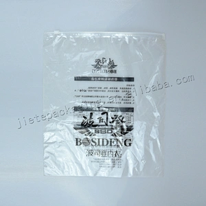Cheap PE plastic zipper bag for clothes