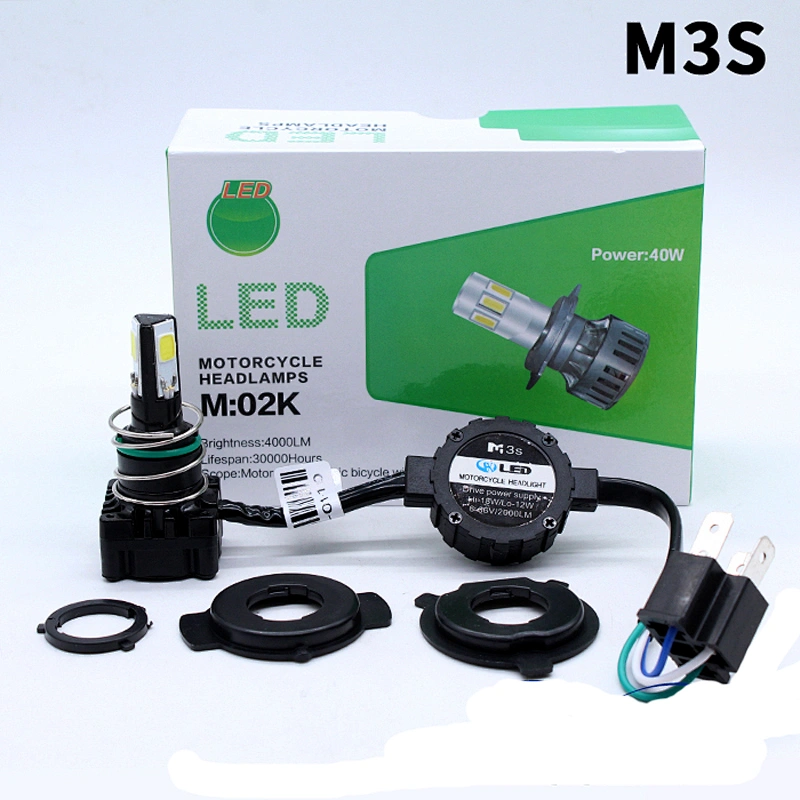M3S 30W 3Sides Led Motorcycle Headlight H4 Hi/Lo
