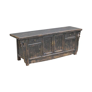 chinese antique rustic lacquered TV console furniture
