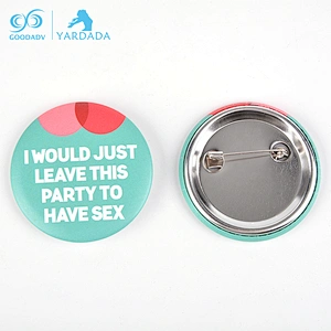 Wholesale Custom Sports Round Shaped Tinplate Pin Button Metal Badge