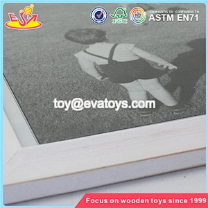 Wholesale new design simple square style wooden kids photo frame W09A033