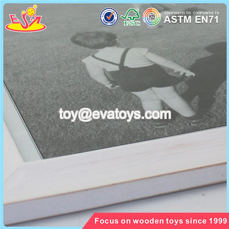 Wholesale new design simple square style wooden kids photo frame W09A033
