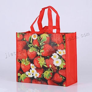 China supplier customized foldable stand up bopp laminated pp woven shopping bag