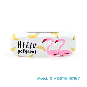 PU leather optical eyewear eyeglass case with custom design