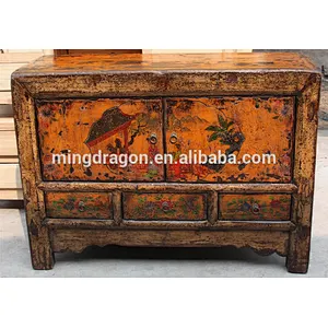 Chinese Antique Mongolia Painting cabinet