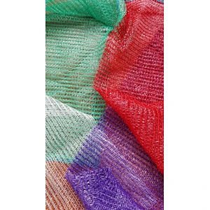 Orange plastic drawstring raschel mesh bag for packaging onions,cabbages,potatoes,garlic