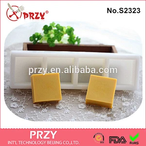 4 cavity square mold silicone mold for soap