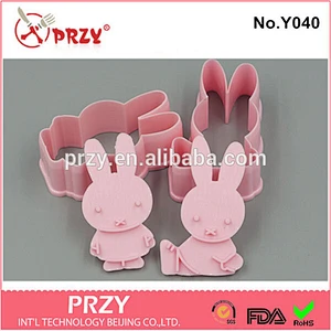 Eco-friendly Y040 Plastic rabbit cookie cutter
