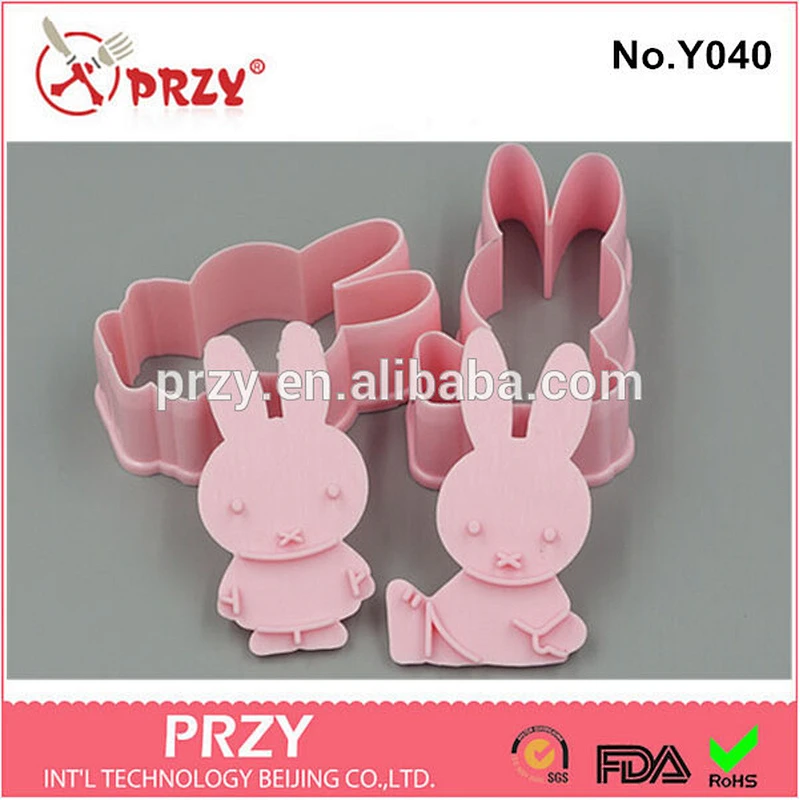 Eco-friendly Y040 Plastic rabbit cookie cutter